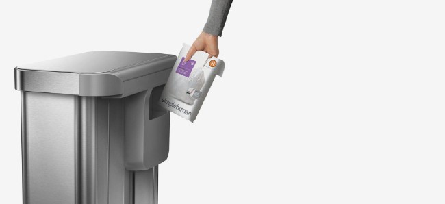 Cos de gunoi cu senzor, dublu compartimentat, 58 L - simplehuman