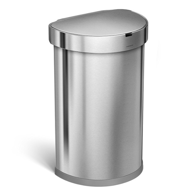 Кофа за боклук със сензор, полукръгла, 45 л, неръждаема стомана - simplehuman