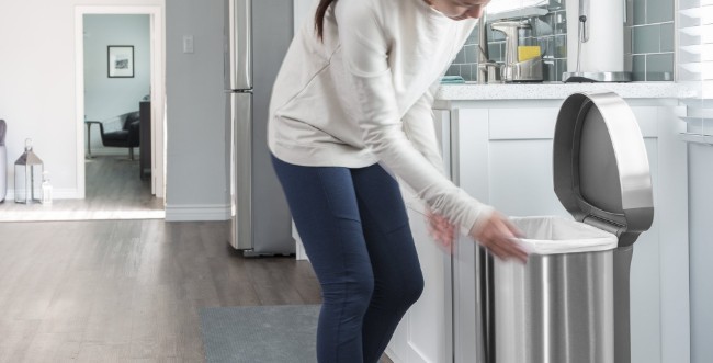 Кофа за боклук със сензор, полукръгла, 45 л, неръждаема стомана - simplehuman