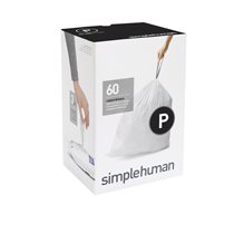 Торби за боклук, код P, 50-60 L / 60 бр. пластмаса - марка "simplehuman".