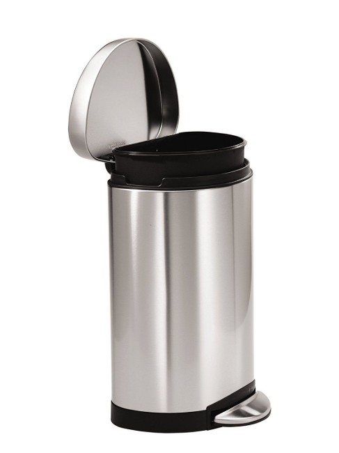 Кошче за боклук с педал, полукръгло, 10л, неръждаема стомана - simplehuman