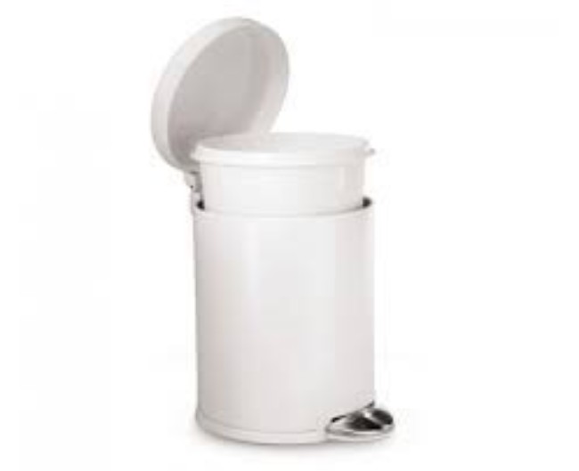 Кошче за боклук с педал, 4.5 L, неръждаема стомана, бяло - simplehuman