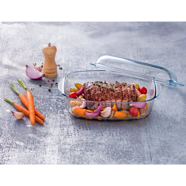 Правоъгълен съд с капак от термоустойчиво стъкло "Slow Cook", 4,4л + 2,3л - Pyrex