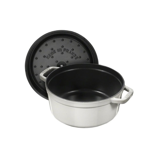 Чугунен съд за готвене Cocotte, 20 см/2,2 л, White Truffle - Staub