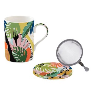 "Tropical Vibes" 350 мл порцеланова чаша с капак и инфузор - Easy Life