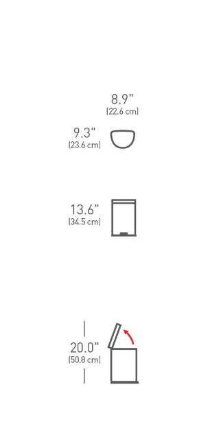 Кошче за боклук с педал, 6 L, неръждаема стомана, Бяло - simplehuman