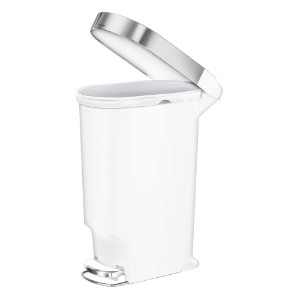 Кош за отпадъци ''Slim'', с педал, 40 л, пластмаса, White - simplehuman