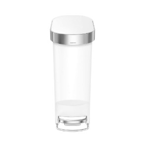Кош за отпадъци ''Slim'', с педал, 40 л, пластмаса, White - simplehuman