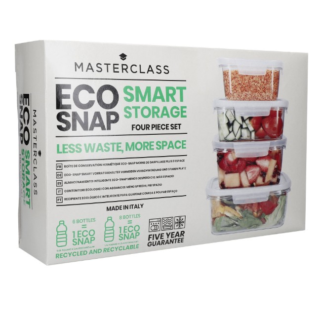 Комплект от 4 контейнера за съхранение на храна "Eco Smart Snap", "MasterClass" – Kitchen Craft