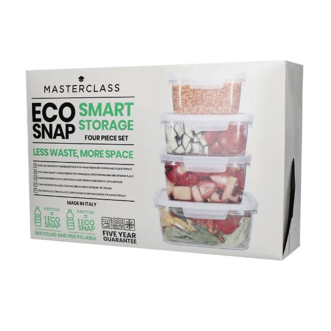 Комплект от 4 контейнера за съхранение на храна "Eco Smart Snap", "MasterClass" – Kitchen Craft