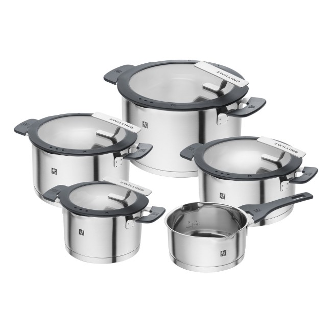 Комплект съдове за готвене от 9 части, неръждаема стомана, "Simplify" - Zwilling