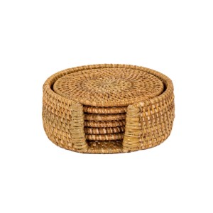 Комплект подложки за чаши от 6 части, 10 см, Natural - Tiseco