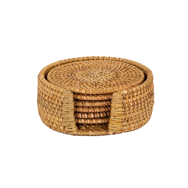 Комплект подложки за чаши от 6 части, 10 см, Natural - Tiseco