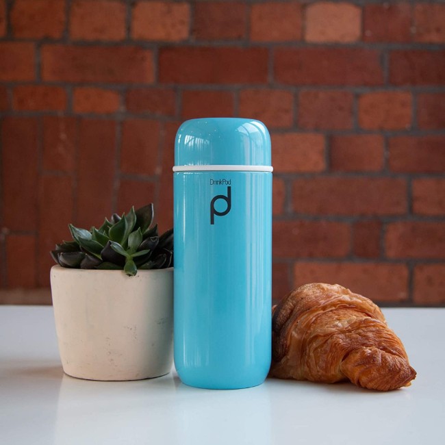 Термоизолирана бутилка от неръждаема стомана, 200 ml, "DrinkPod", синя - Grunwerg
