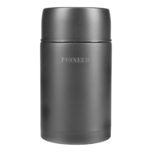 Термоизолационен съд за супа, неръждаема стомана, 1 л, "Pioneer", черен - Grunwerg