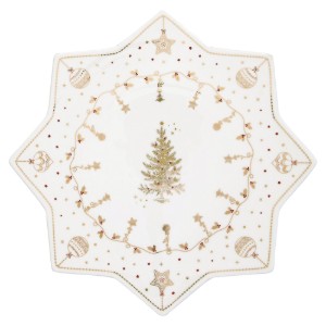 32 см плато за сервиране на торта, "CHRISTMAS LIGHTS", порцелан - Nuova R2S