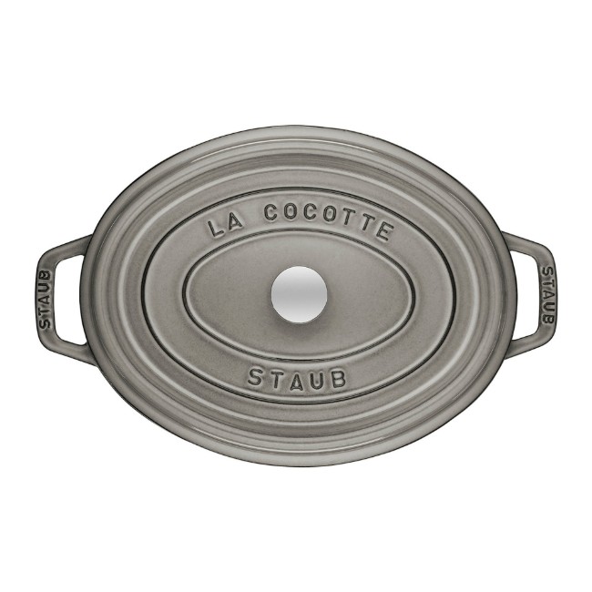 Кокотен овален съд за готвене от чугун, 27 см/3,2 л, "Graphite Grey" - Staub