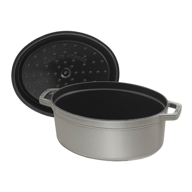 Кокотен овален съд за готвене от чугун, 27 см/3,2 л, "Graphite Grey" - Staub