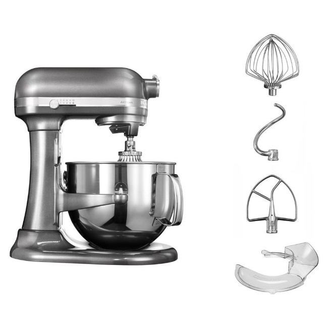 Планетарен миксер KitchenAid Artisan, капацитет 6.9L, 500W, Сребърен металик