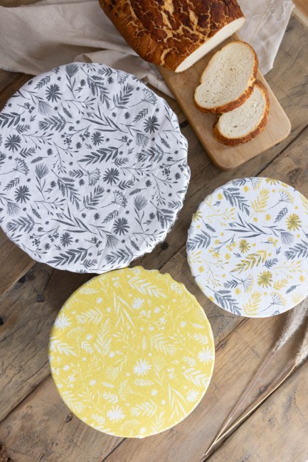 Комплект от 3 капака за купи, органичен памук - Natural Elements