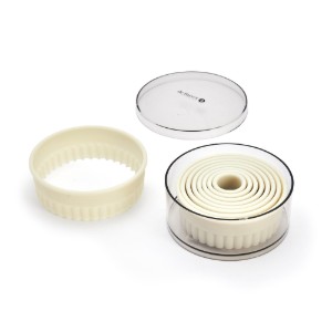 Комплект резачки за кръгли набраздени сладкиши от 9 части, полиамид - de Buyer