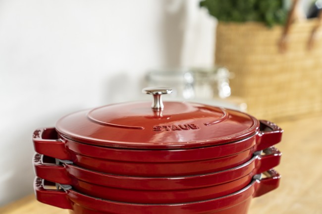 Комплект съдове Cocotte от 3 части, 24см, чугун, Cherry - Staub