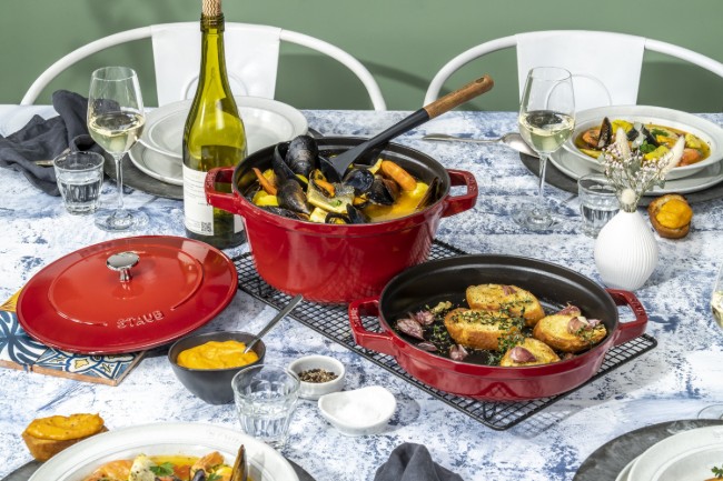Комплект съдове Cocotte от 3 части, 24см, чугун, Cherry - Staub