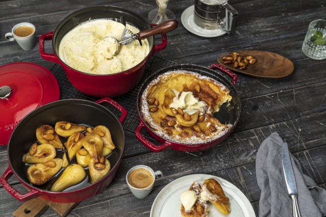 Комплект съдове Cocotte от 3 части, 24см, чугун, Cherry - Staub