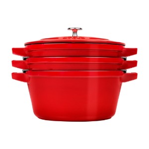 Комплект съдове Cocotte от 3 части, 24см, чугун, Cherry - Staub