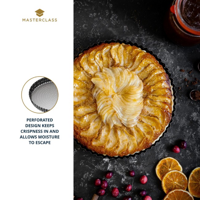 Перфорирана форма за печене с незалепващо покритие, стомана, 28 см, "Master Class" - Kitchen Craft