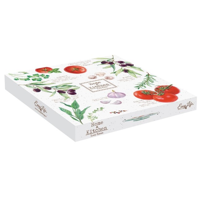 Въртяща се стъклена чиния, 32 см, "HOME & KITCHEN" - Nuova R2S