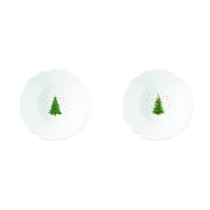 Комплект 2 купи, порцелан, 14 см, "Festive TREES" - Nuova R2S