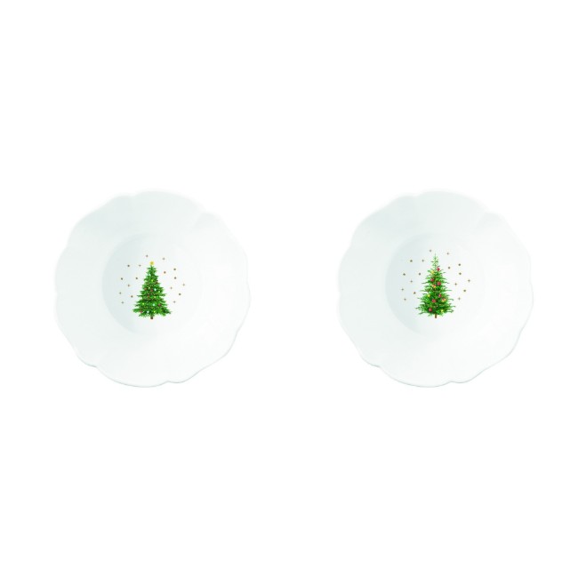 Комплект 2 купи, порцелан, 14 см, "Festive TREES" - Nuova R2S