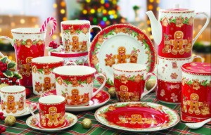 Комплект чайник и 2 чаши, порцелан, "Fancy Gingerbread" - Easy Life