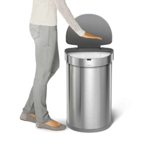Кофа за боклук със сензор, полукръгла, 45 л, неръждаема стомана - simplehuman