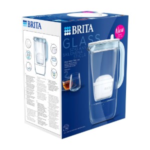 Филтърна кана BRITA, стъклена, 2.5 L, Maxtra PRO (светло синя)