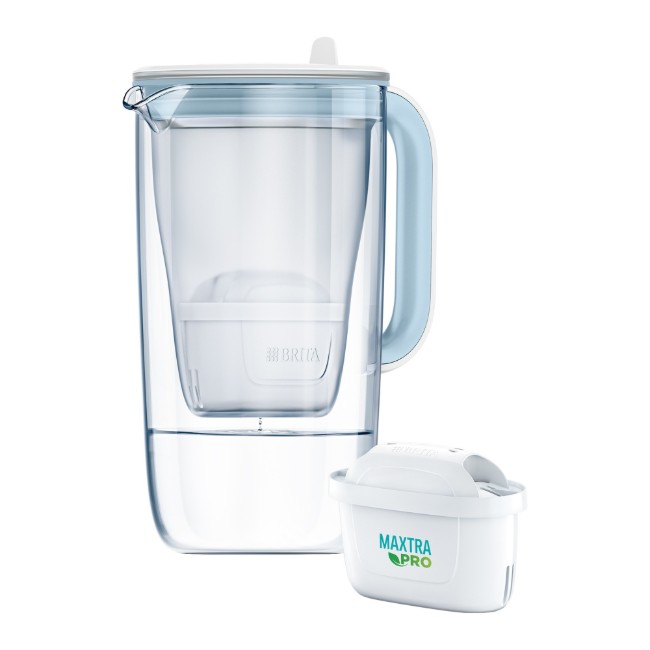 Филтърна кана BRITA, стъклена, 2.5 L, Maxtra PRO (светло синя)