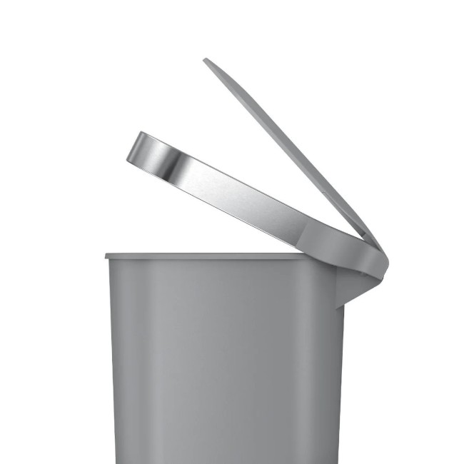 Тънък кош за боклук, с педал, 40 L, пластмаса, сив - simplehuman