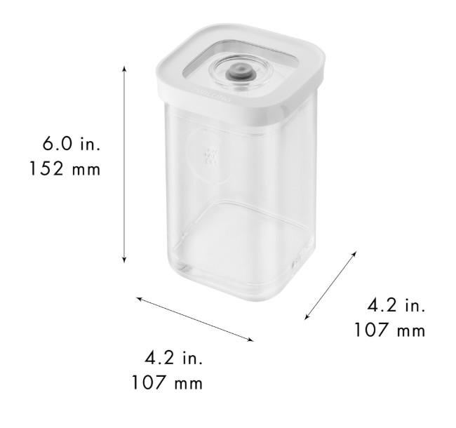 Квадратен съд за храна, пластмаса, 10,7 х 10,7 х 15,2 см, 0,82 л, 'Cube' - Zwilling