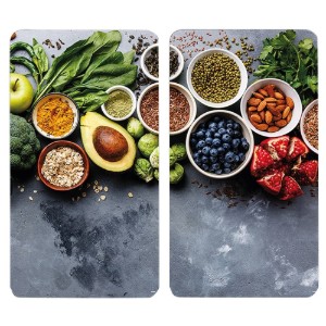 Комплект 2 стъклени дъски за рязане, 50 х 28,5 см, дебелина 0,4 см, "Healthy Kitchen" - Kesper