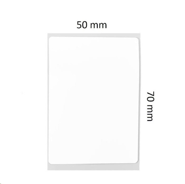 Етикет стикер ролка, 50x70 мм, 110 бр./ролка, бяла - NIIMBOT