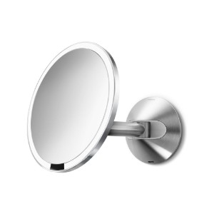 Огледало за грим със сензор, стенен монтаж, 23 см, полирана стомана - simplehuman