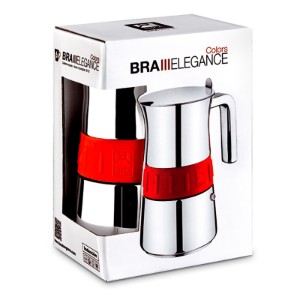 Кафемашина, неръждаема стомана, 500 мл, "Elegance", Червен - BRA