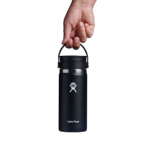 Термоизолираща бутилка, неръждаема стомана, 470 мл, "Wide Sip", черна - Hydro Flask