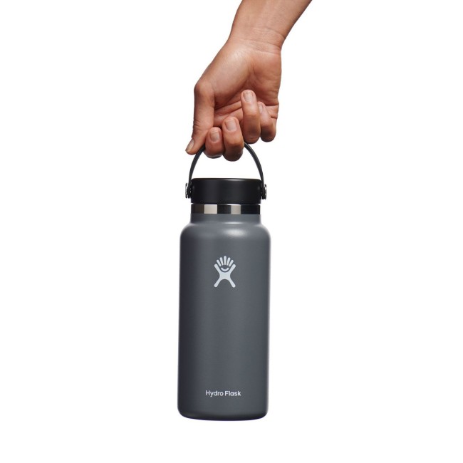 Термоизолираща бутилка, неръждаема стомана, 950 мл, "Wide Mouth", Stone - Hydro Flask