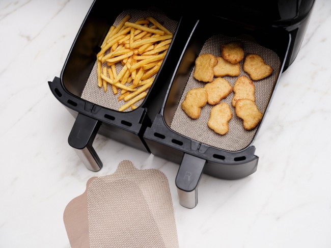 Комплект от 4 незалепващи защитни листа за двоен фритюрник Airfryer, фибростъкло - NoStik