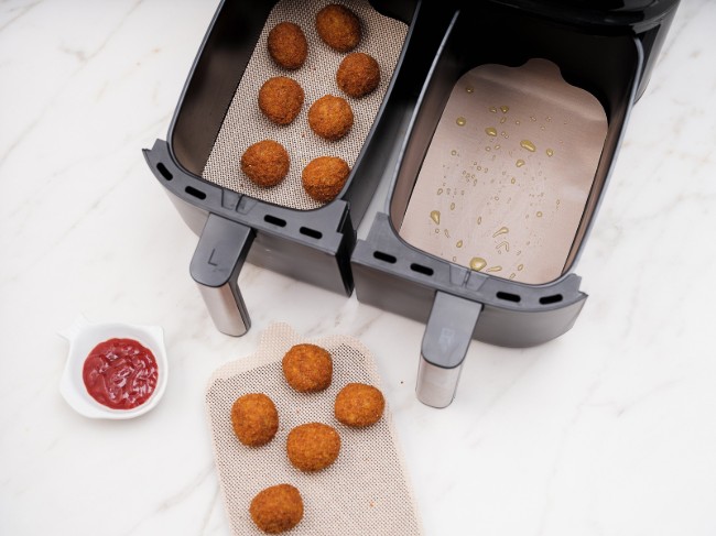 Комплект от 4 незалепващи защитни листа за двоен фритюрник Airfryer, фибростъкло - NoStik