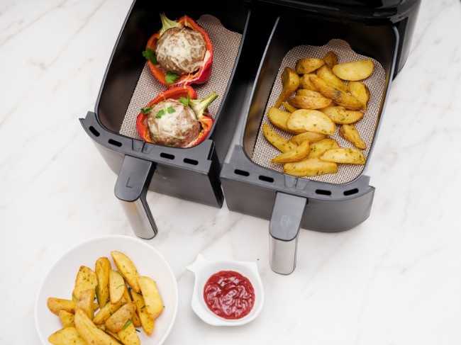 Комплект от 4 незалепващи защитни листа за двоен фритюрник Airfryer, фибростъкло - NoStik