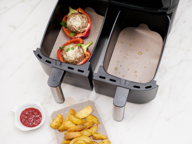 Комплект от 4 незалепващи защитни листа за двоен фритюрник Airfryer, фибростъкло - NoStik