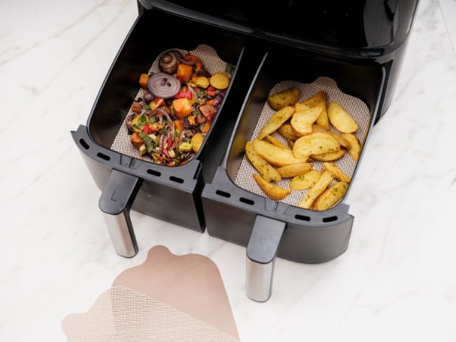 Комплект от 4 незалепващи защитни листа за двоен фритюрник Airfryer, фибростъкло - NoStik